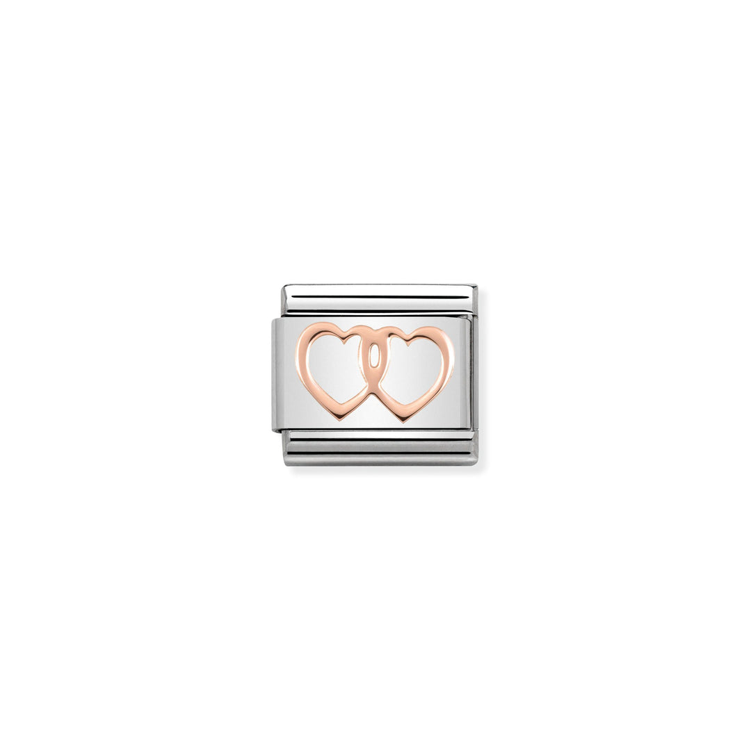 Nomination - Rose Gold Double Hearts Charm