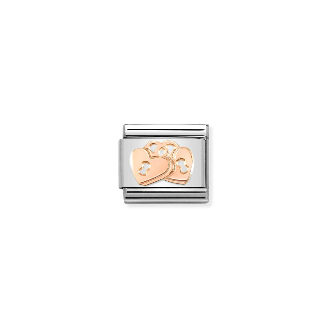 Nomination - Rose Gold Padlock Hearts Charm