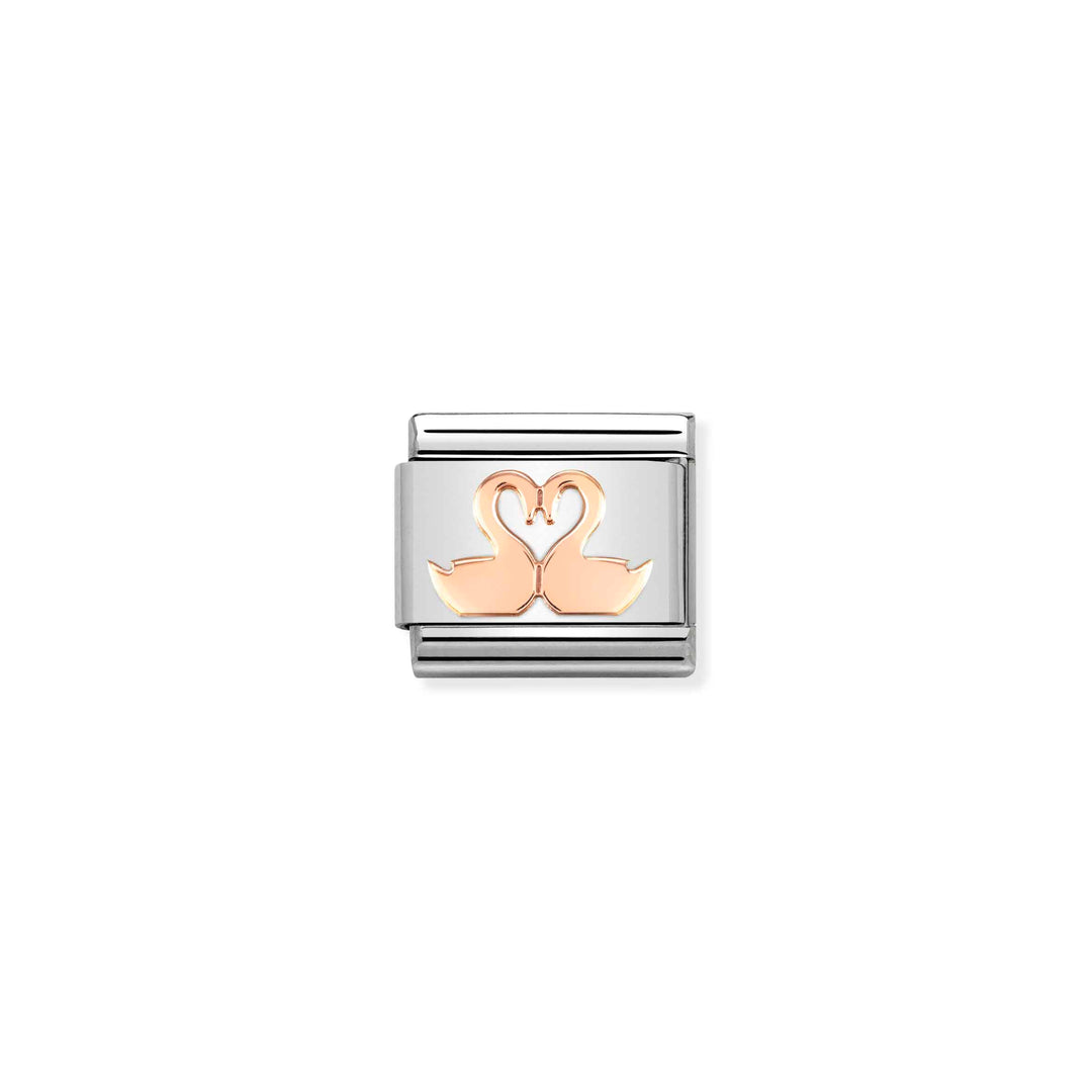 Nomination - Rose Gold Swans Charm