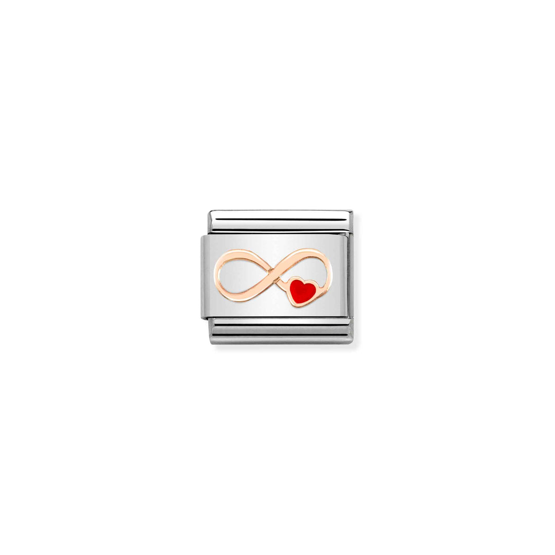 Nomination - Composable Red Heart Infinity Charm - Rose Gold