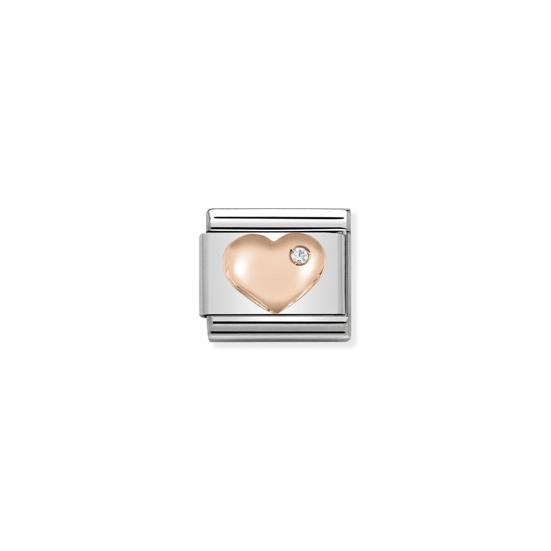 Nomination - Rose Gold Classic CZ Heart Charm