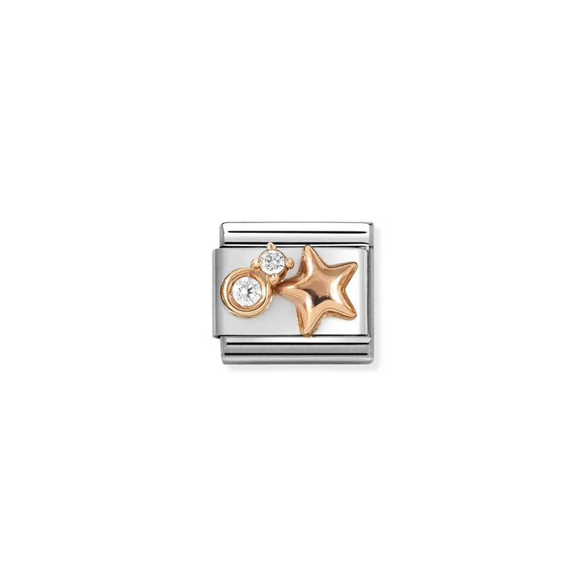 Nomination - Rose Gold Star with CZ Charm
