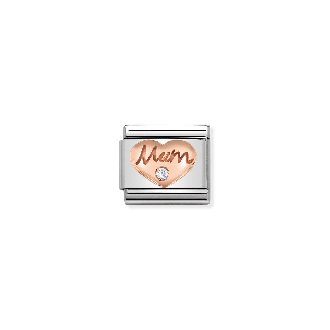 Nomination - Rose Gold CZ Mum Heart Charm