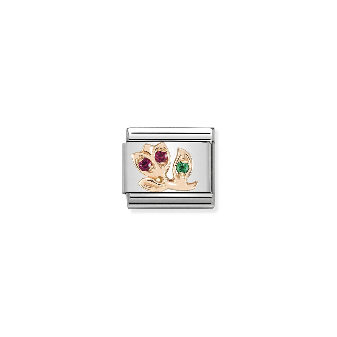 Nomination - Rose Gold Classic CZ Red Tulip Charm