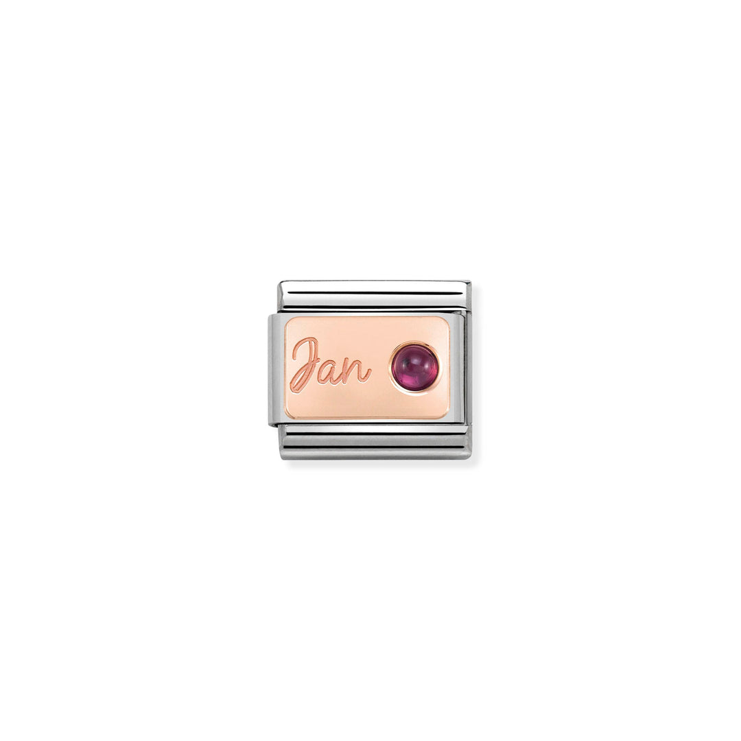 Nomination - Rose Gold January With Garnet Charm
