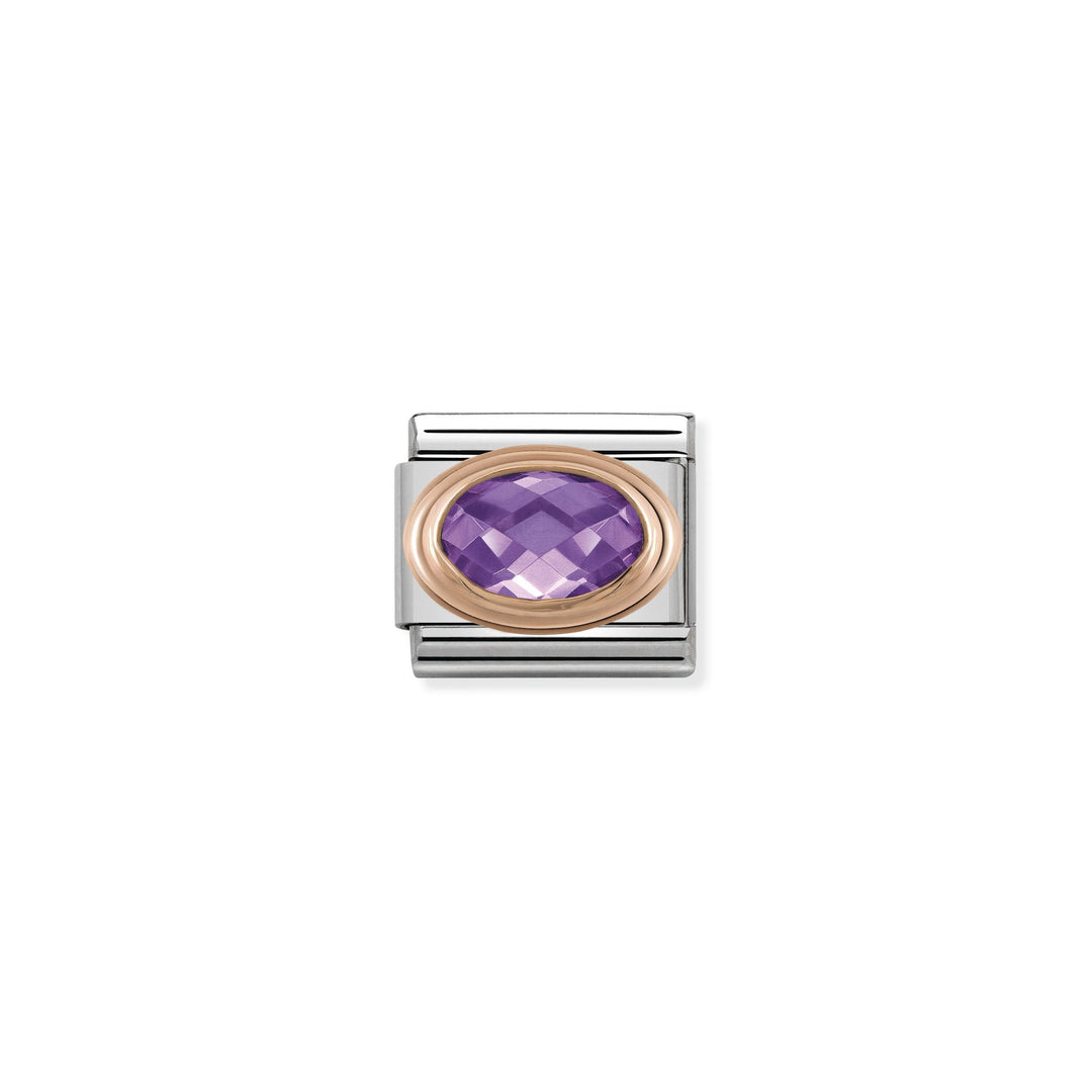 Nomination - Rose Gold Classic Faceted CZ Purple Charm
