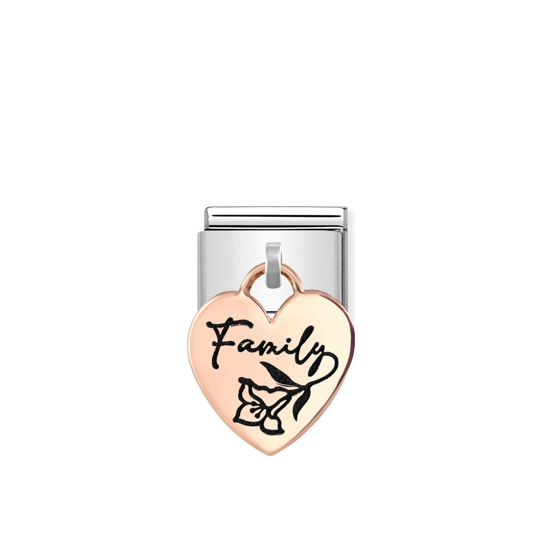 Nomination - Rose Gold Heart Family Pendant Charm