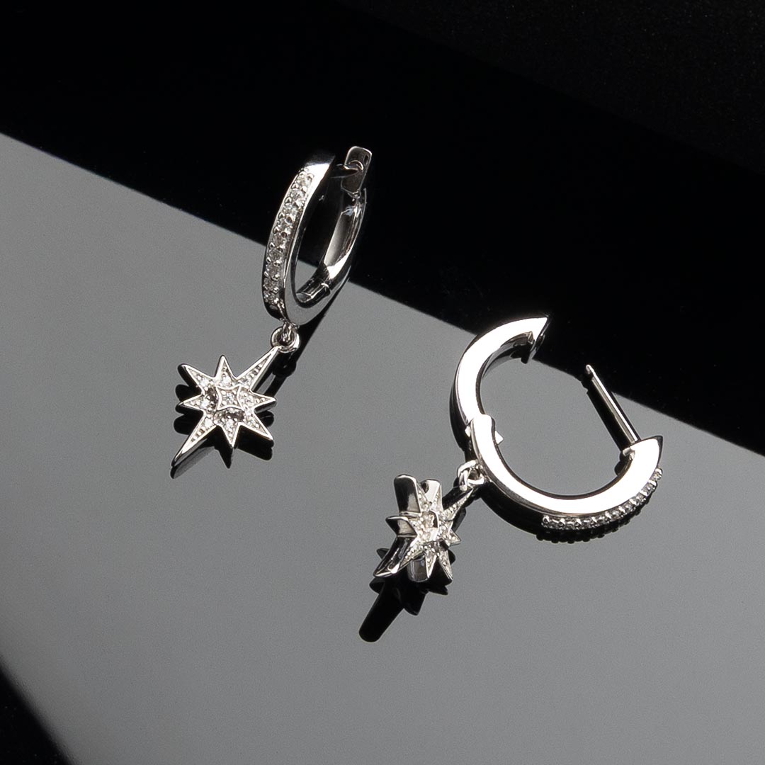 Kit Heath - Céleste North Star Hoop Earrings - Silver