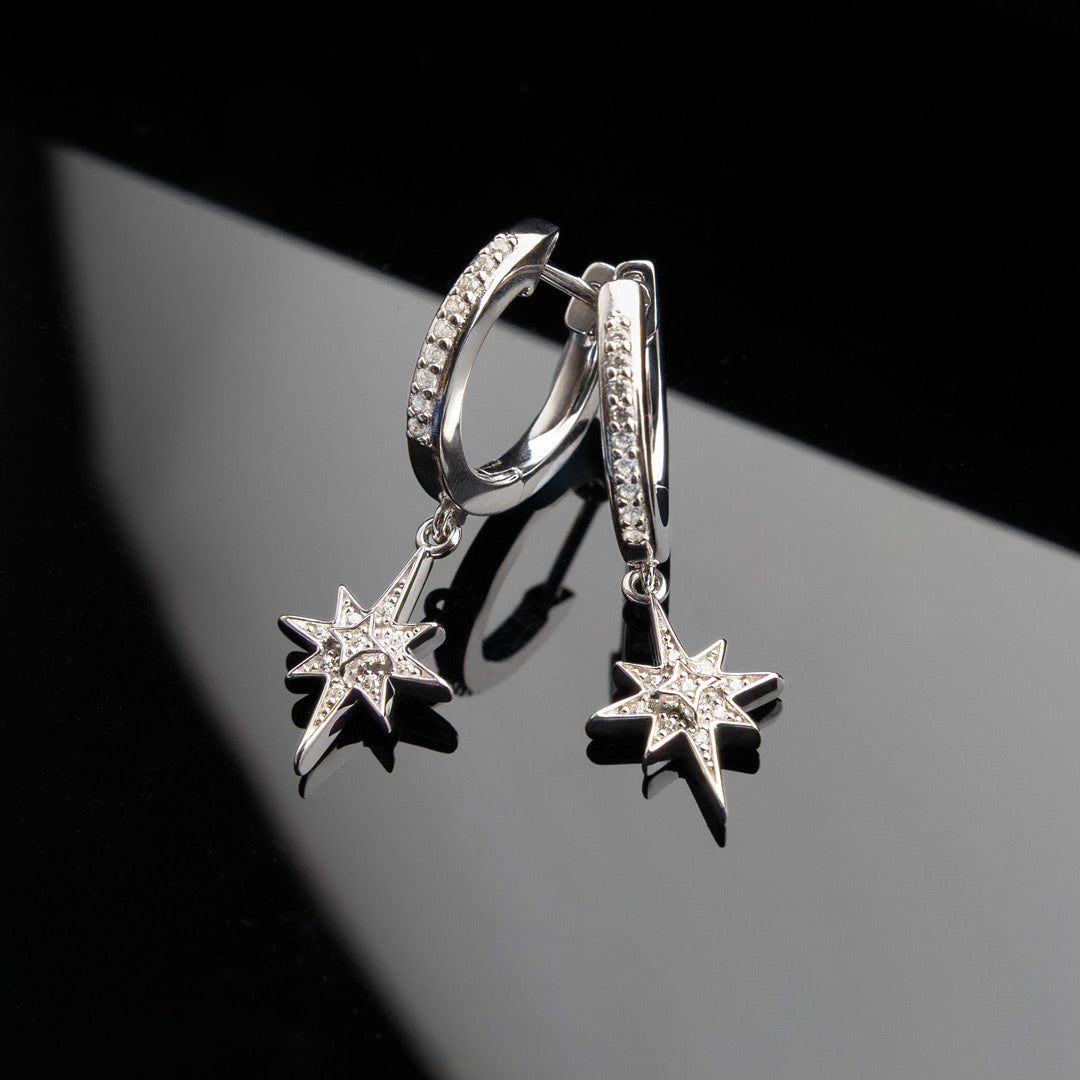 Kit Heath - Céleste North Star Hoop Earrings - Silver