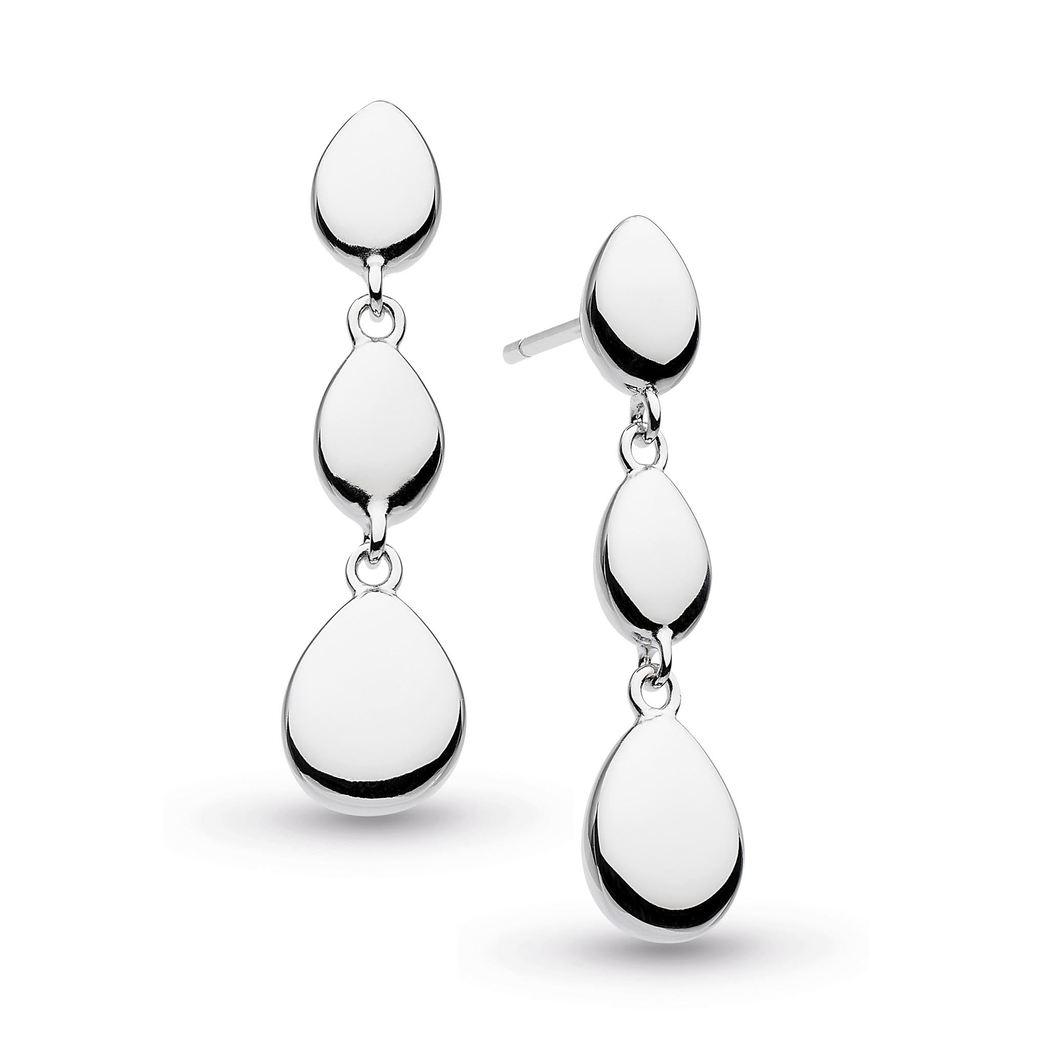 Kit Heath - Coast Pebble Linking Pebbles Drop Earrings - Silver