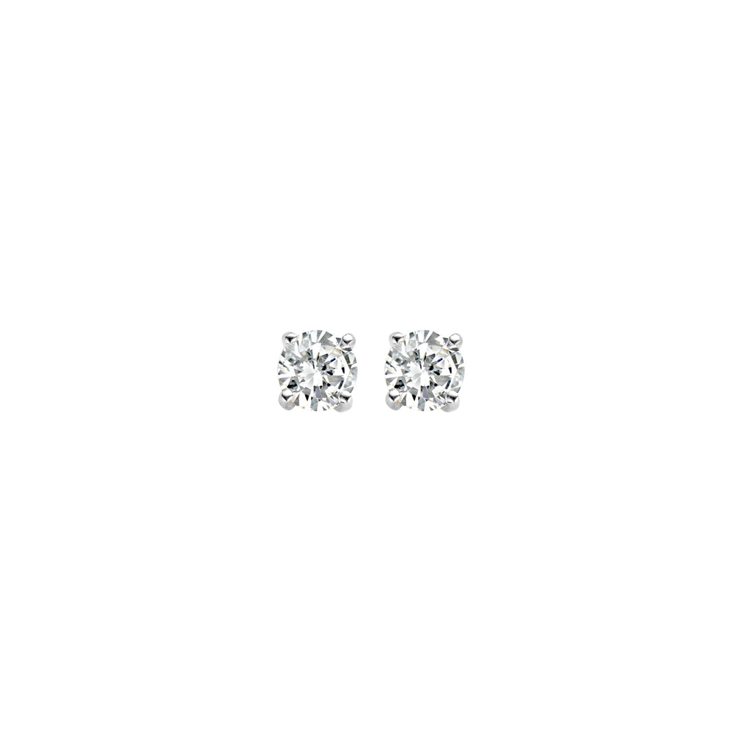 Blush - 5mm Solitaire Earrings - 14kt White Gold