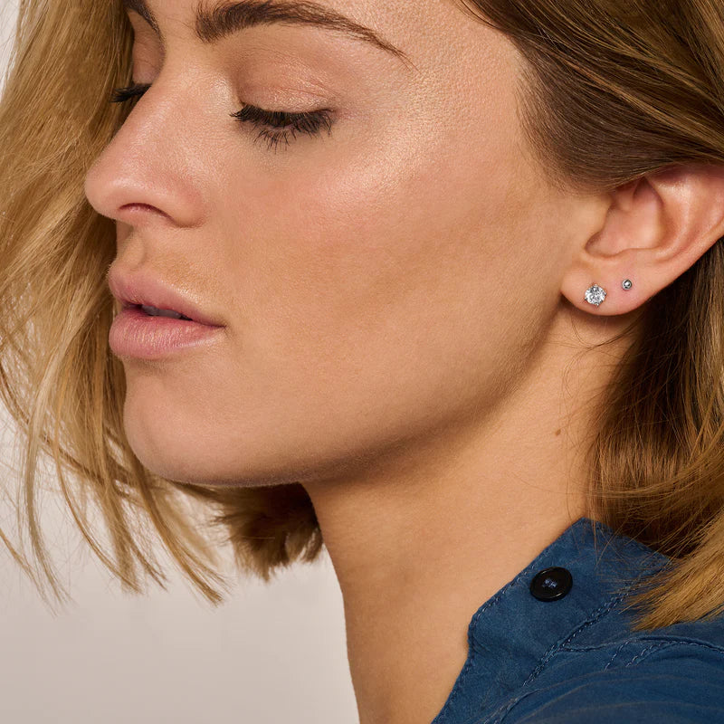 Blush - 5mm Solitaire Earrings - 14kt White Gold
