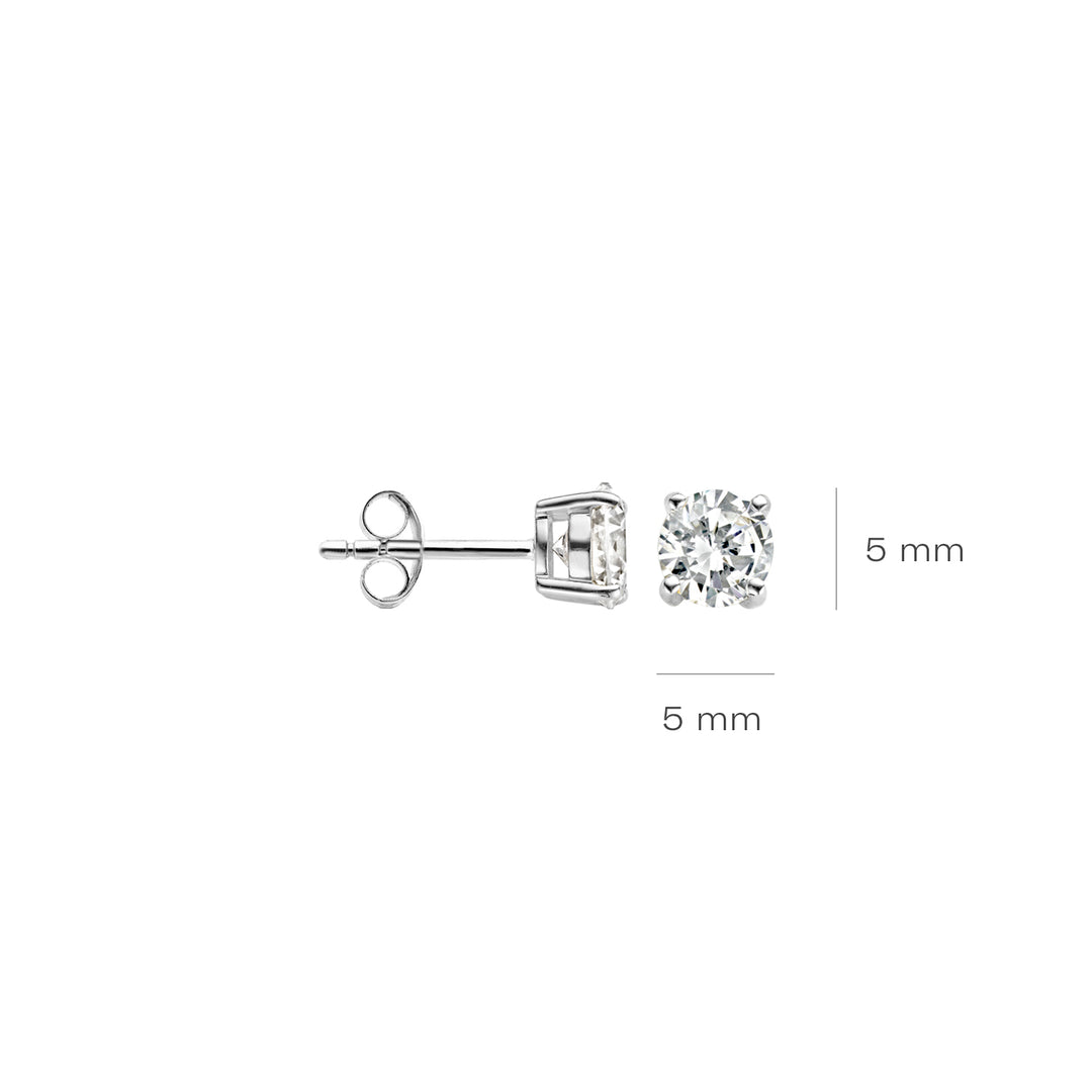 Blush - 5mm Solitaire Earrings - 14kt White Gold
