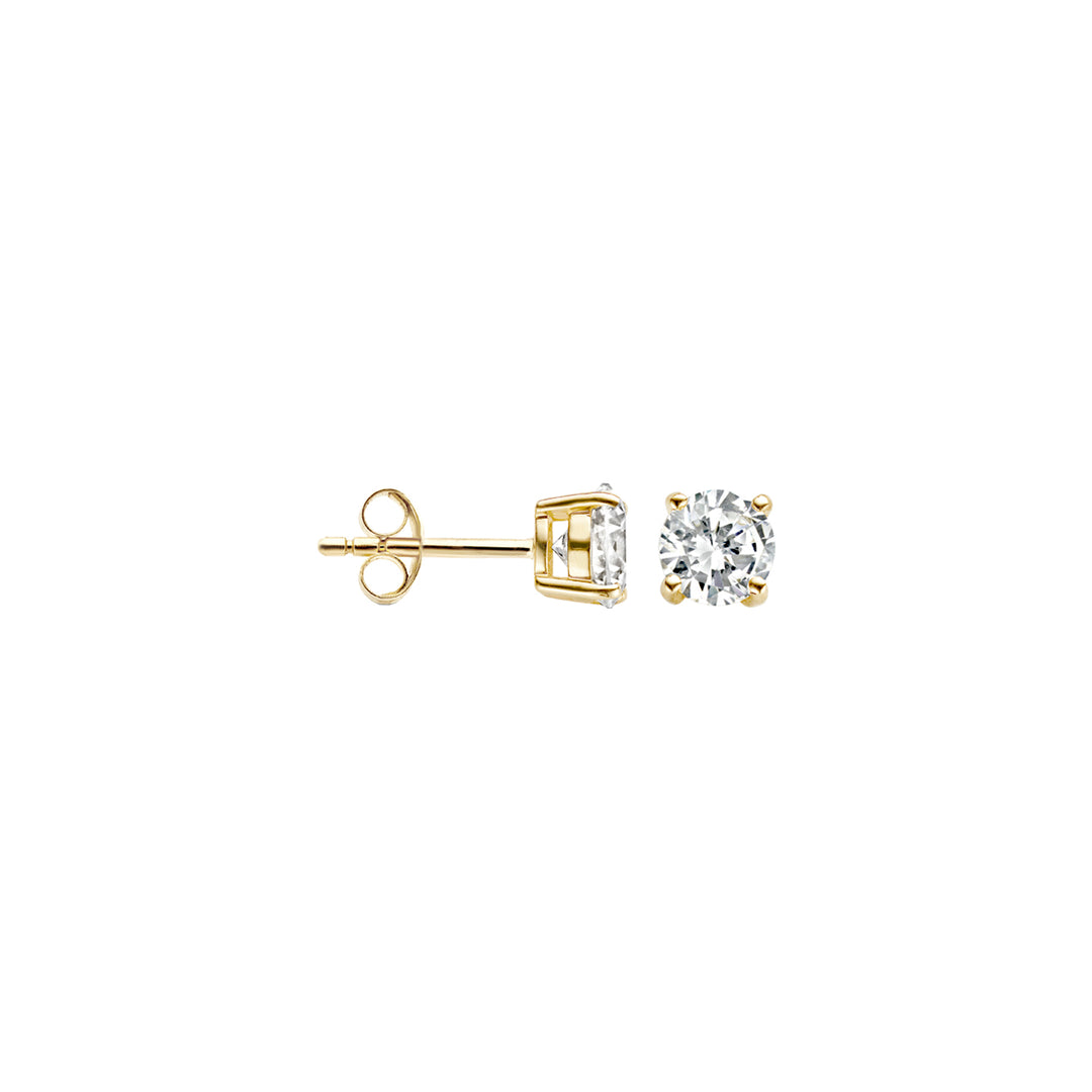 Blush - 5mm Solitaire Earrings - 14kt Yellow Gold