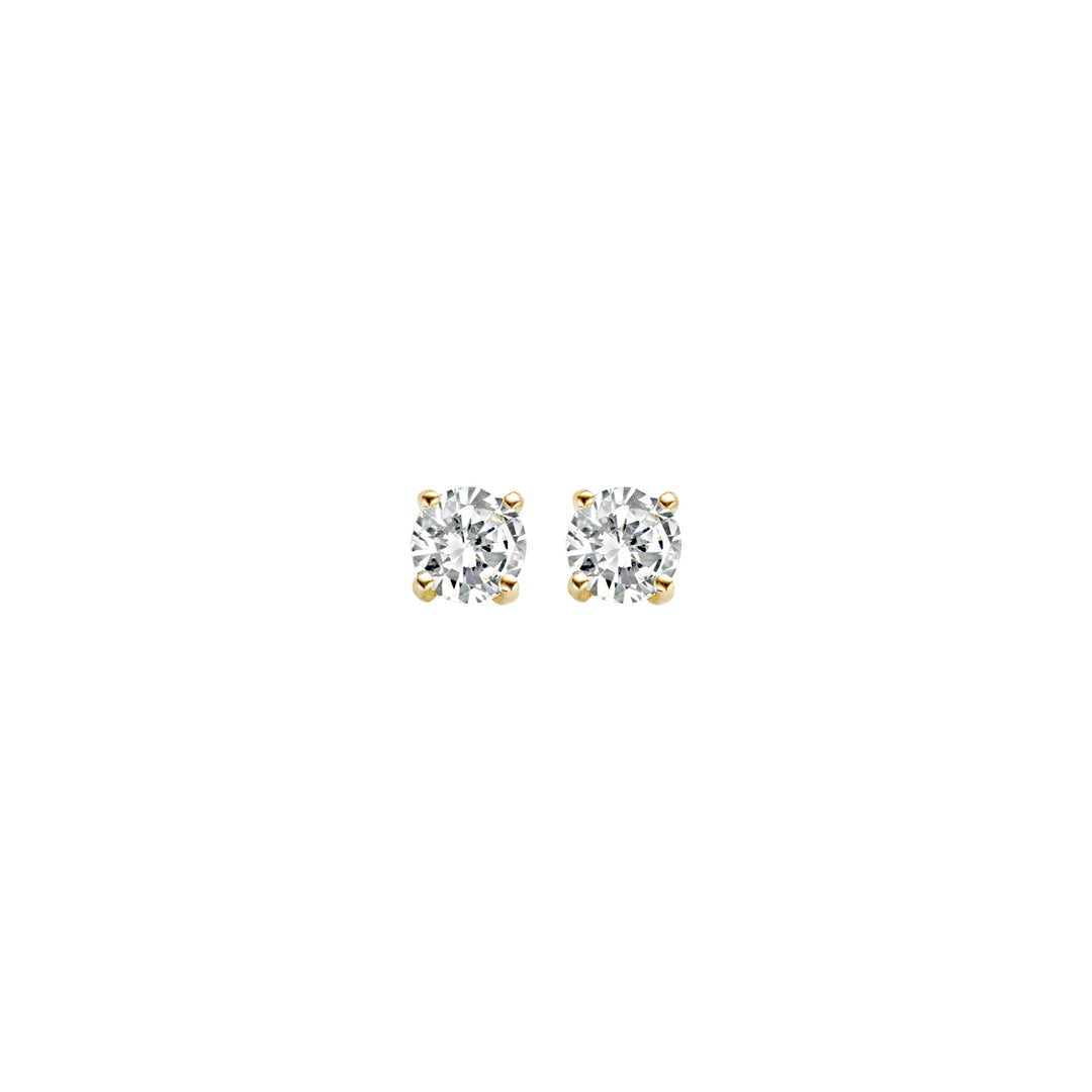 Blush - 5mm Solitaire Earrings - 14kt Yellow Gold