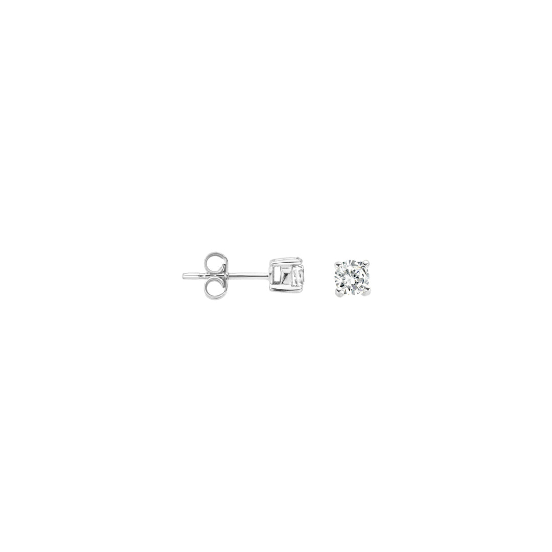 Blush - 3mm Mini Solitaire Earrings - 14kt White Gold