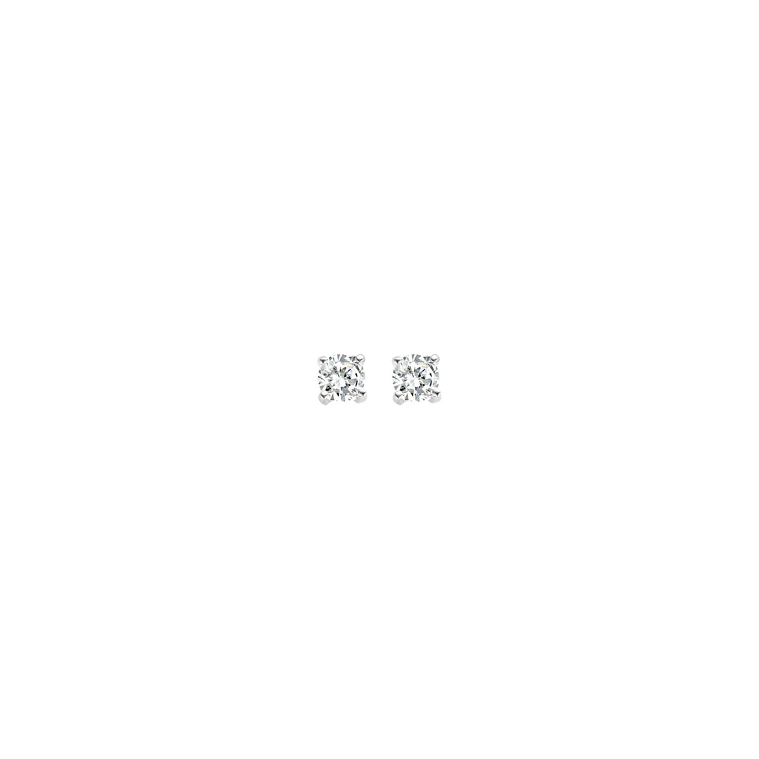 Blush - 3mm Mini Solitaire Earrings - 14kt White Gold