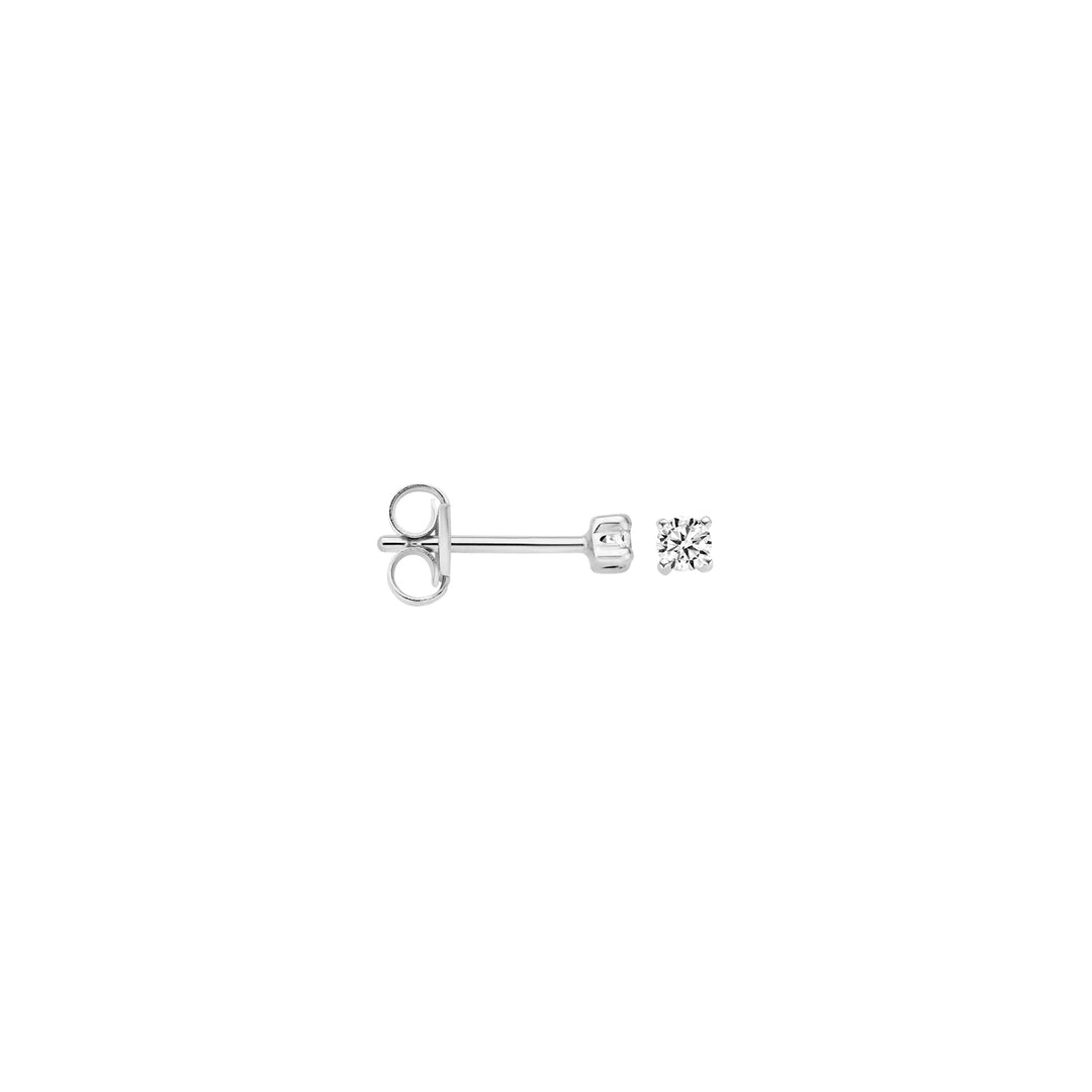 Blush - 2.25mm Mini Solitaire Earrings - 14kt White Gold