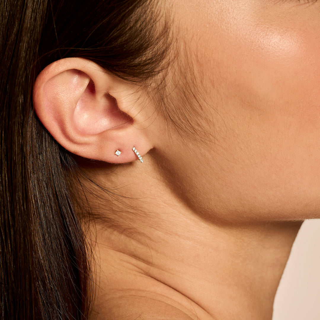 Blush - 2.25mm Mini Solitaire Earrings - 14kt Yellow Gold