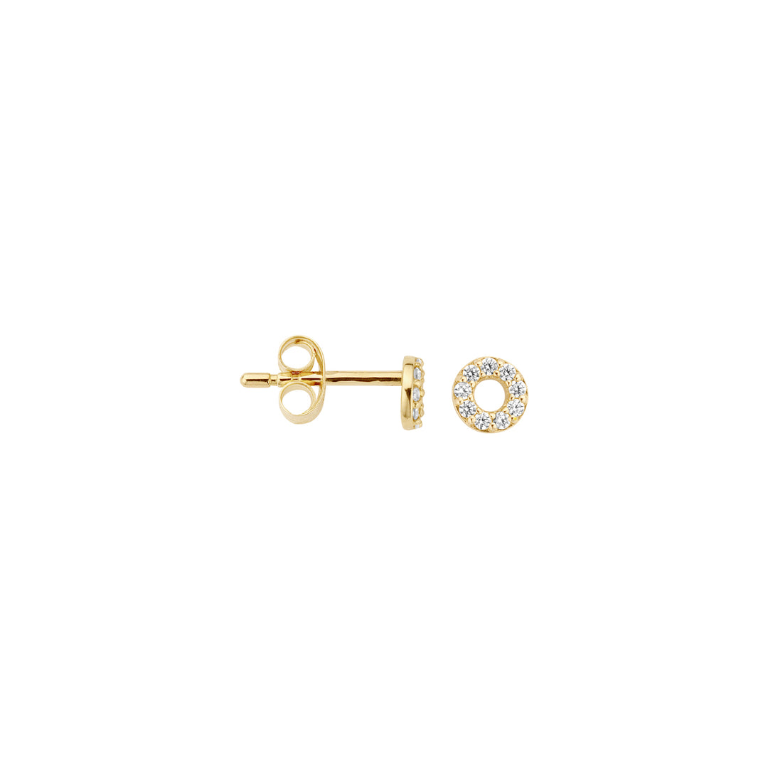 Blush - 4.4mm Open CZ Circle Earrings - 14kt Yellow Gold