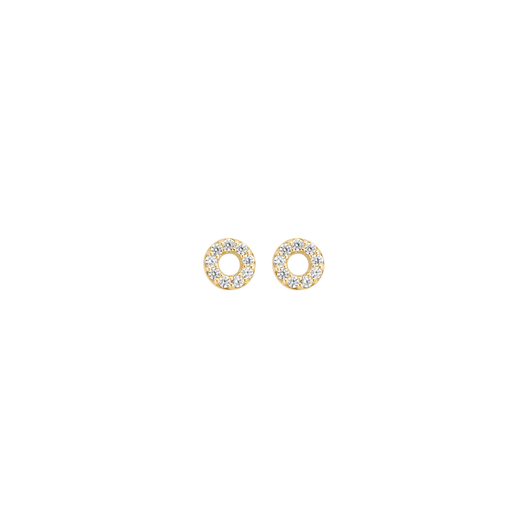 Blush - 4.4mm Open CZ Circle Earrings - 14kt Yellow Gold