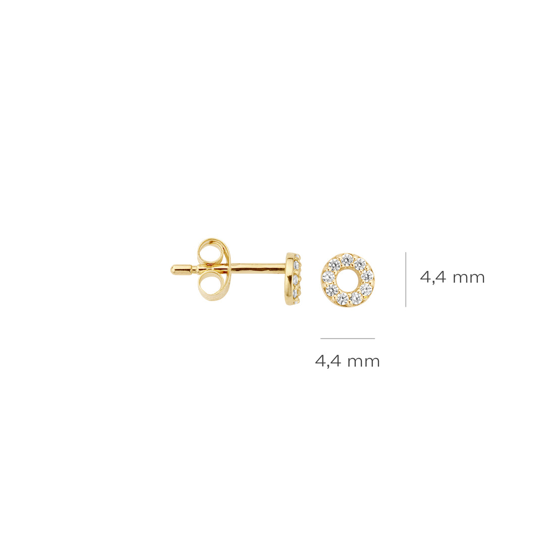 Blush - 4.4mm Open CZ Circle Earrings - 14kt Yellow Gold