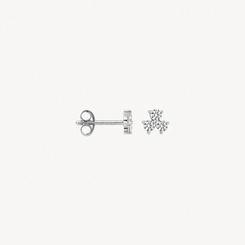Blush - 4.5mm CZ Trio Stud Earrings - 14kt White Gold