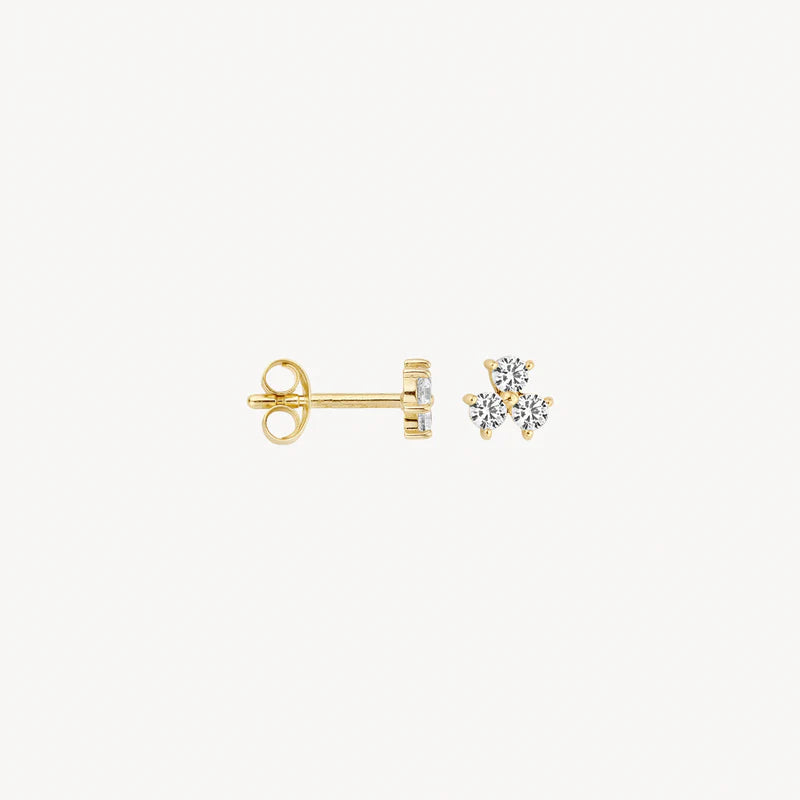 Blush - 4.5mm CZ Trio Stud Earrings - 14kt Yellow Gold