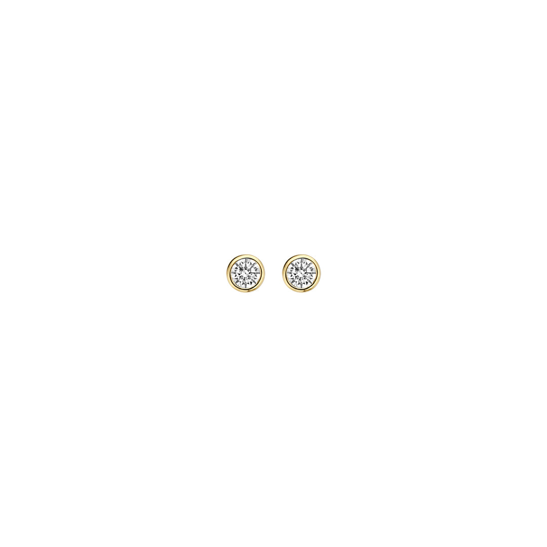 Blush - 3.25mm Mini Bezel Set Earrings - 14kt Yellow Gold