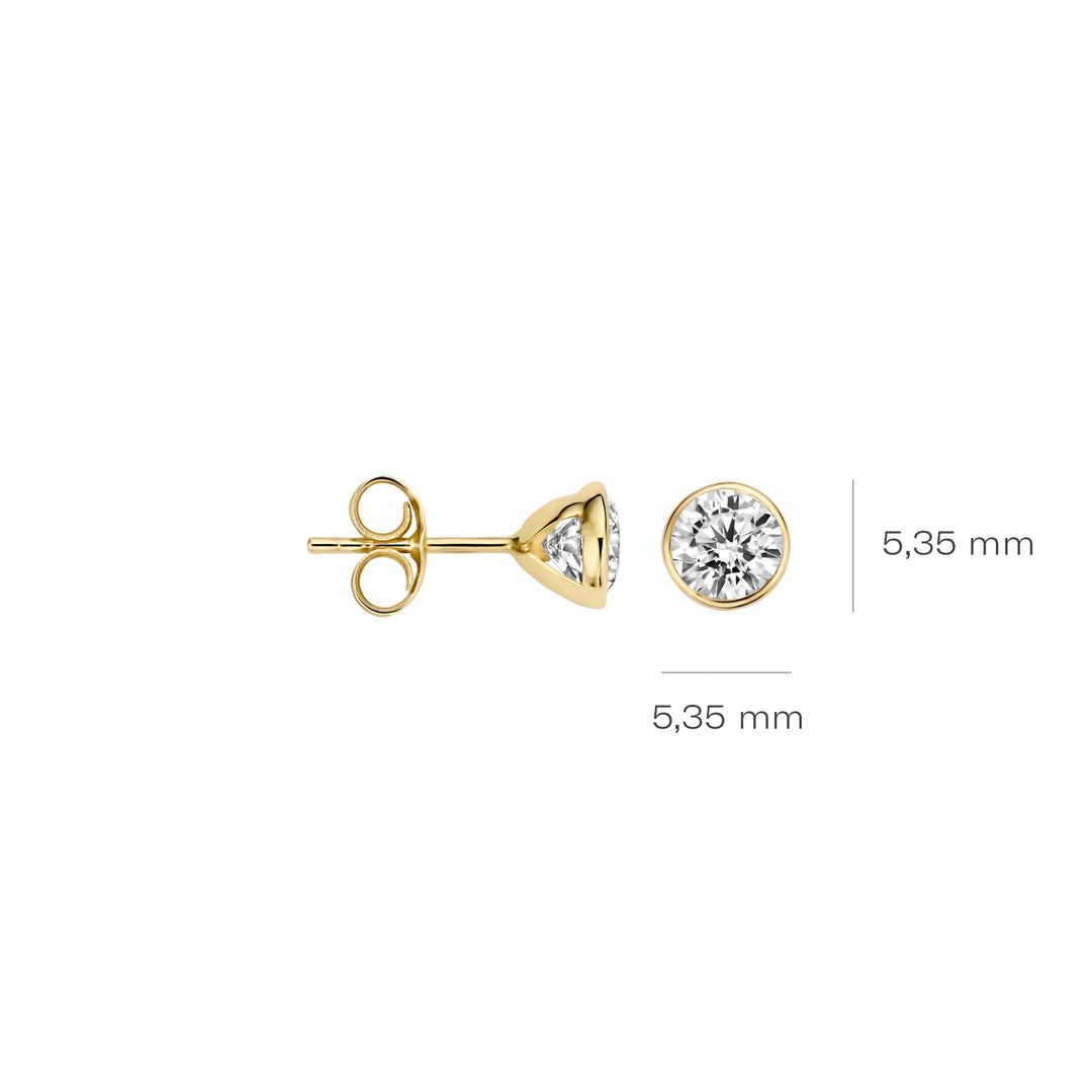 Blush - 5.35mm Bezel Set Earrings - 14kt Yellow Gold