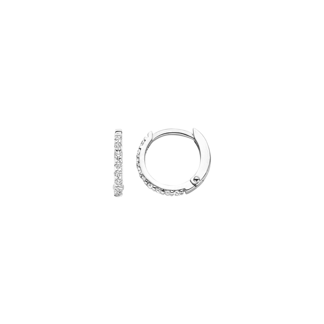 Blush - 1.2mm Mini Sparkle Hoops - 14kt White Gold