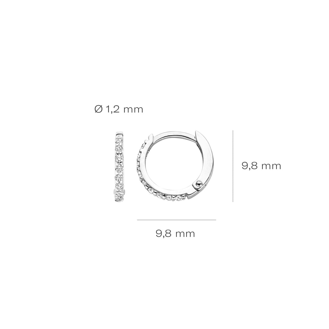 Blush - 1.2mm Mini Sparkle Hoops - 14kt White Gold