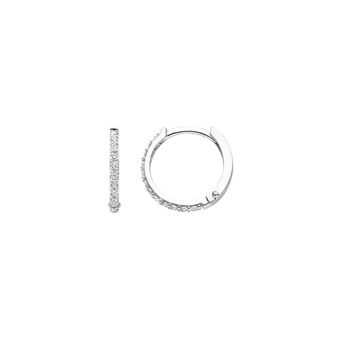 Blush - 1.2mm Sparkle Hoops - 14kt White Gold