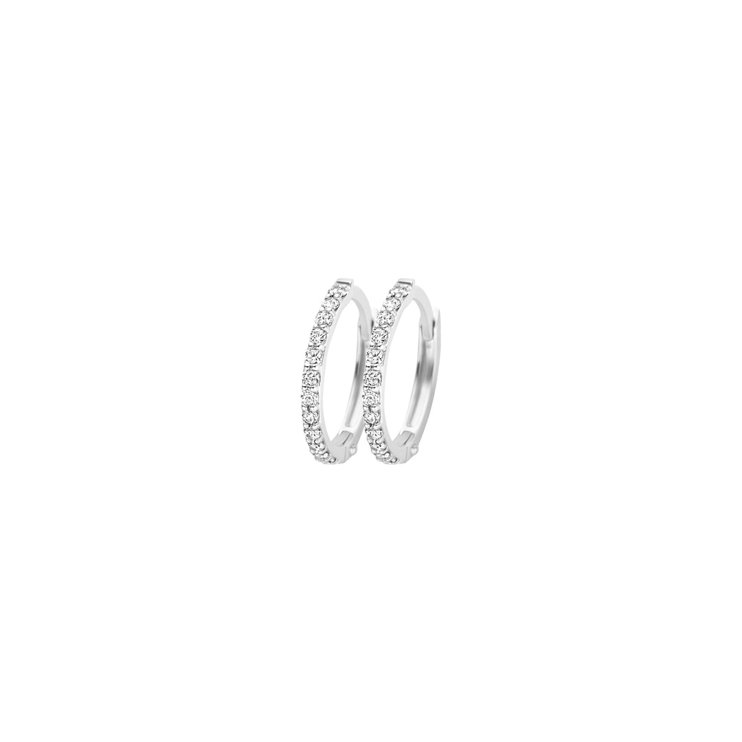 Blush - 1.2mm Sparkle Hoops - 14kt White Gold