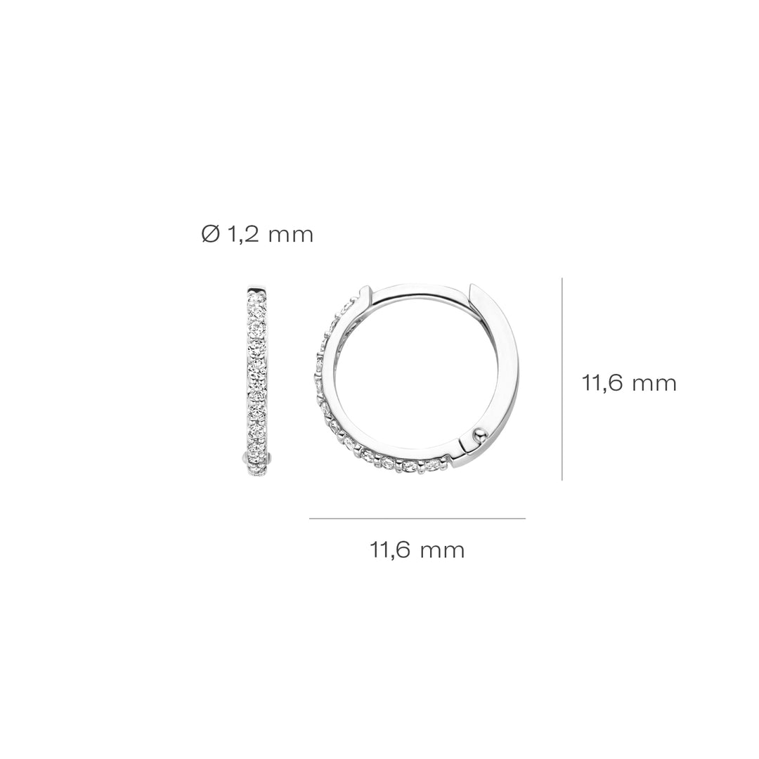 Blush - 1.2mm Sparkle Hoops - 14kt White Gold