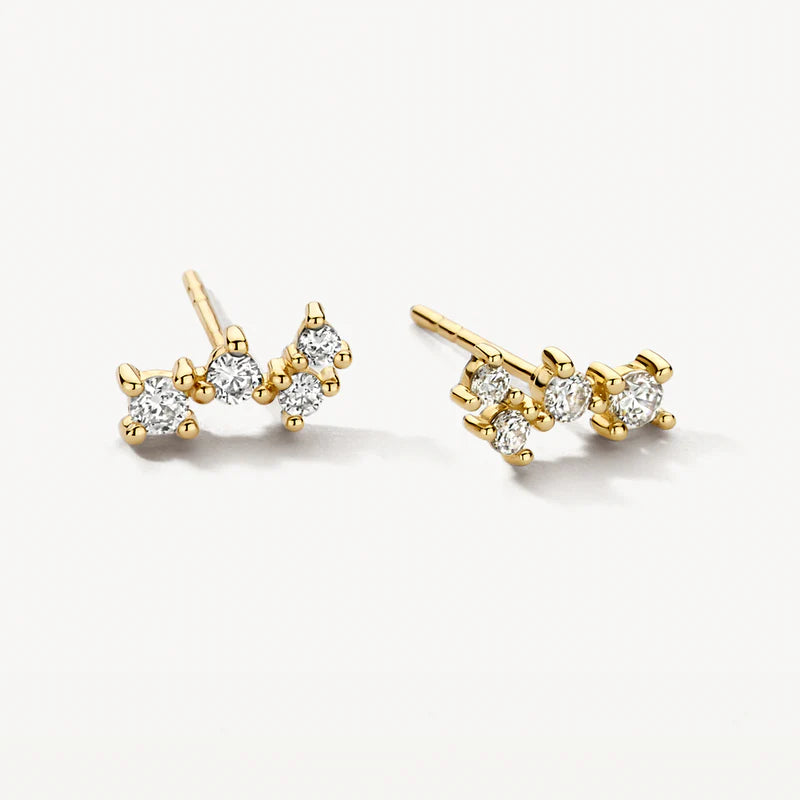 Blush - 6mm CZ Pavé Earrings - 14kt Yellow Gold