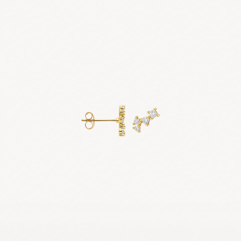 Blush - 6mm CZ Pavé Earrings - 14kt Yellow Gold