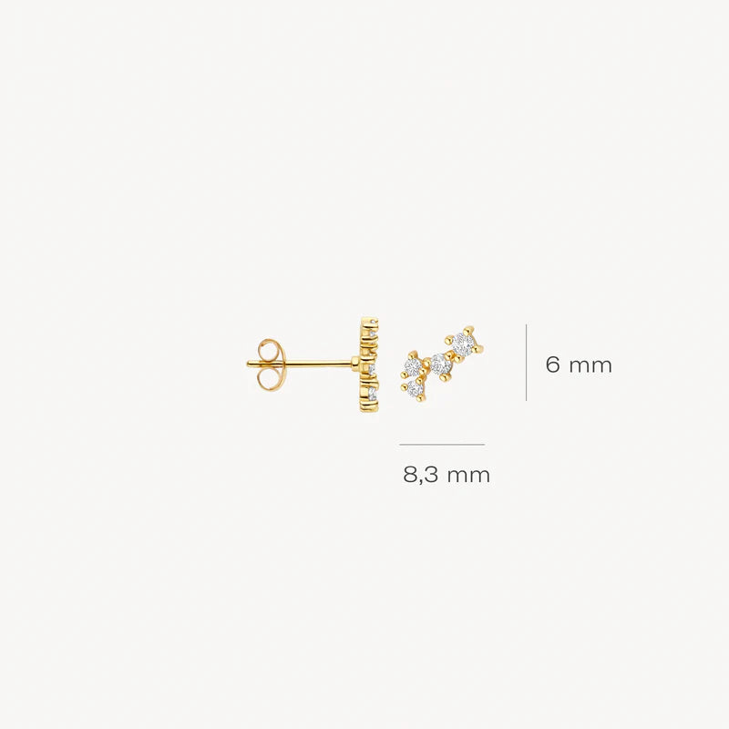 Blush - 6mm CZ Pavé Earrings - 14kt Yellow Gold