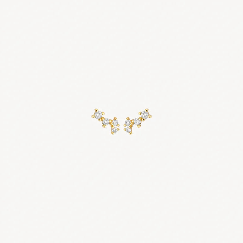 Blush - 6mm CZ Pavé Earrings - 14kt Yellow Gold