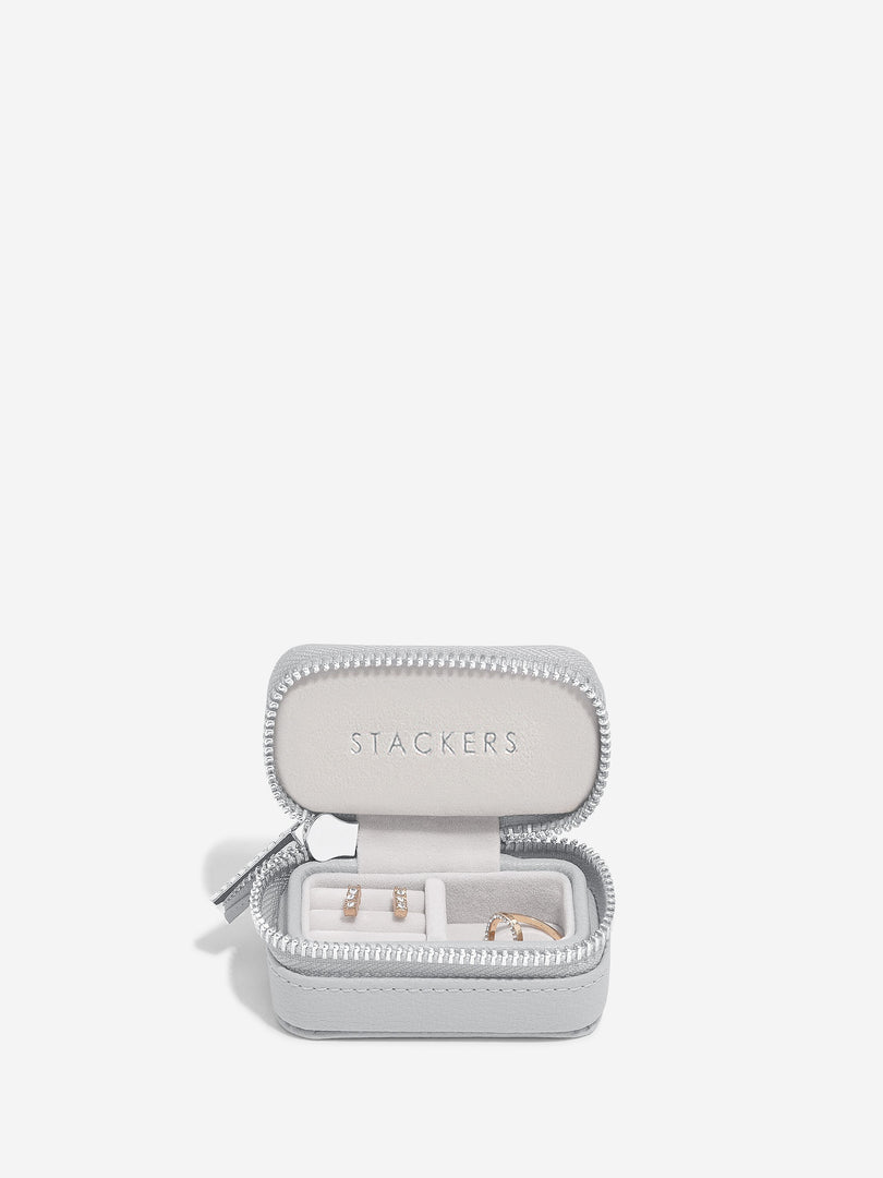 Stackers - Pebble Grey Petite Zipped Travel Jewellery Box