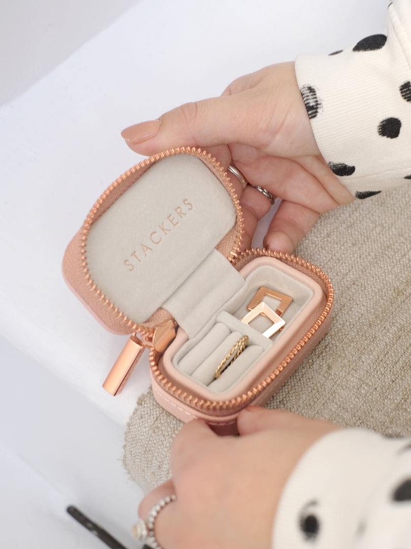 Stackers - Blush Pink Petite Zipped Travel Jewellery Box