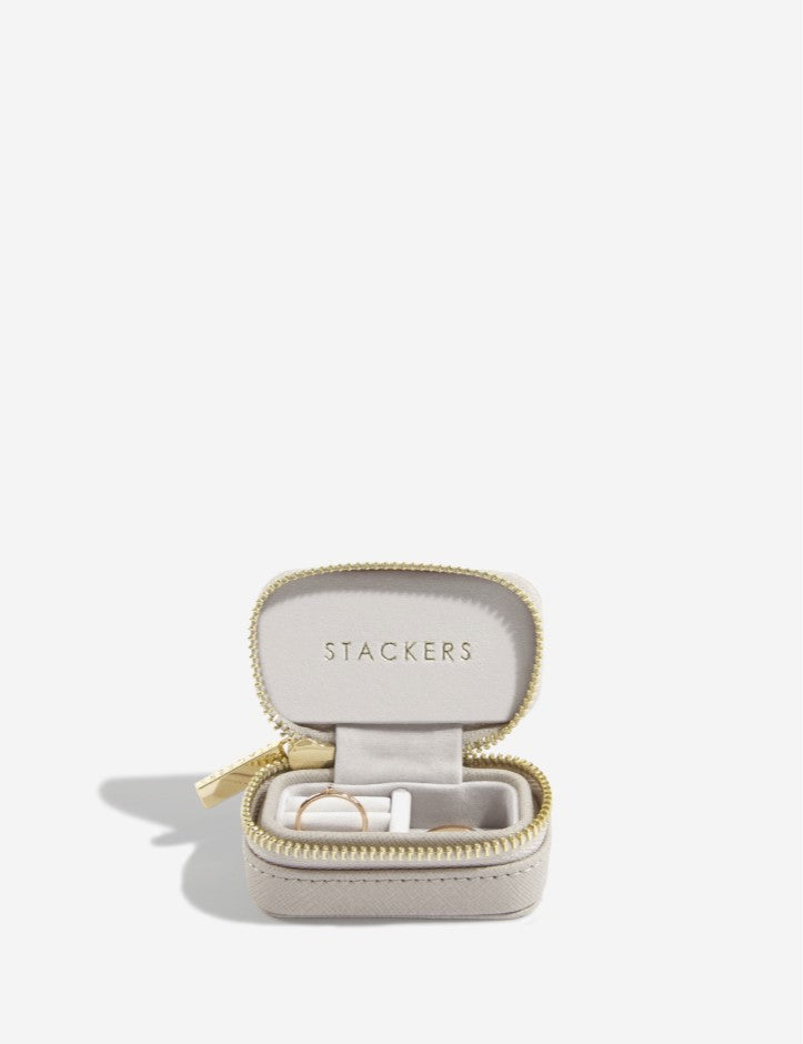 Stackers - Taupe Petite Zipped Travel Jewellery Box