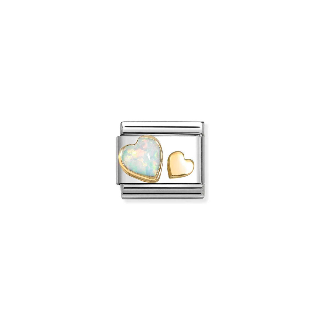 Nomination - Composable White Opal Hearts Charm