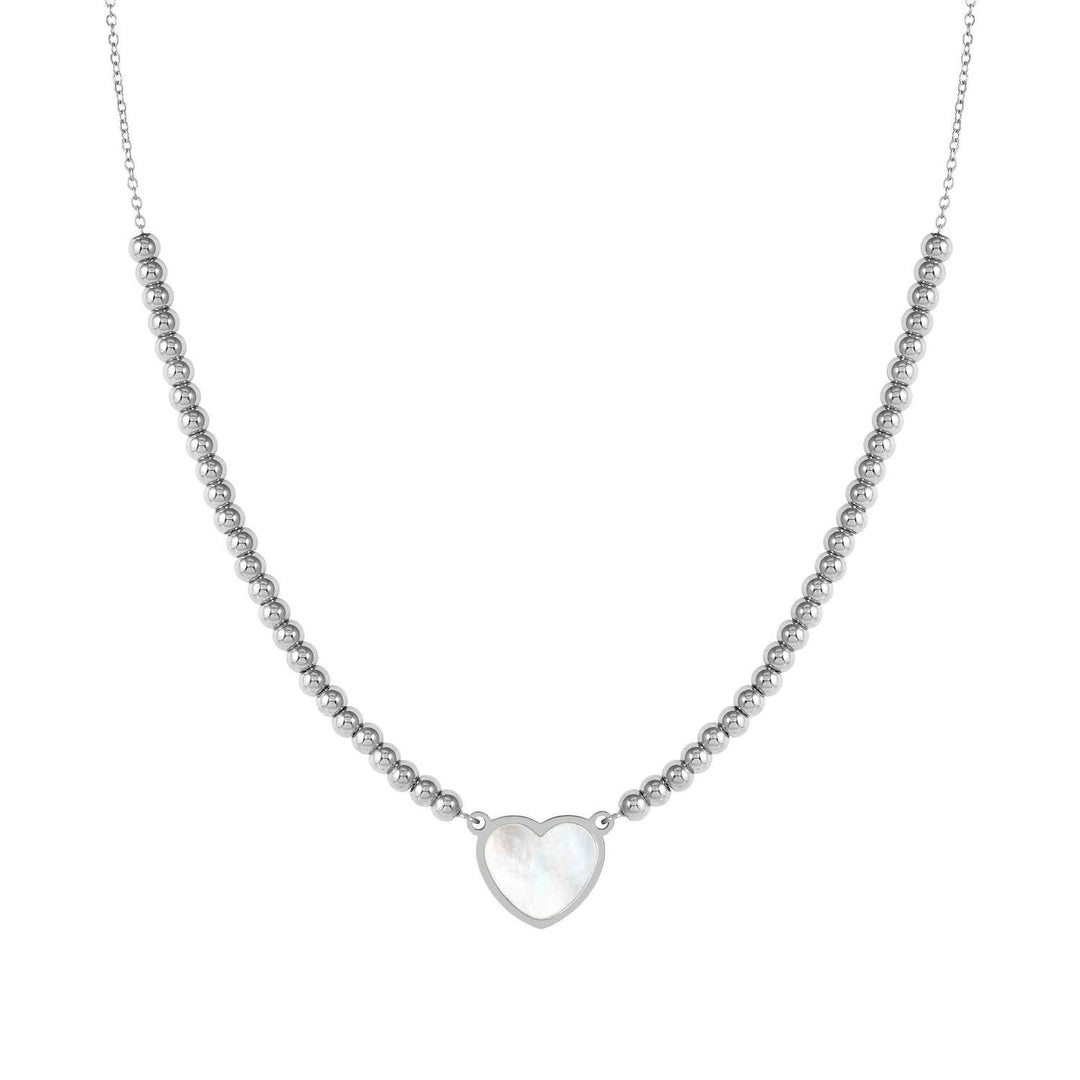 Nomination - Emosfere Mother of Pearl Heart Necklace - Silver