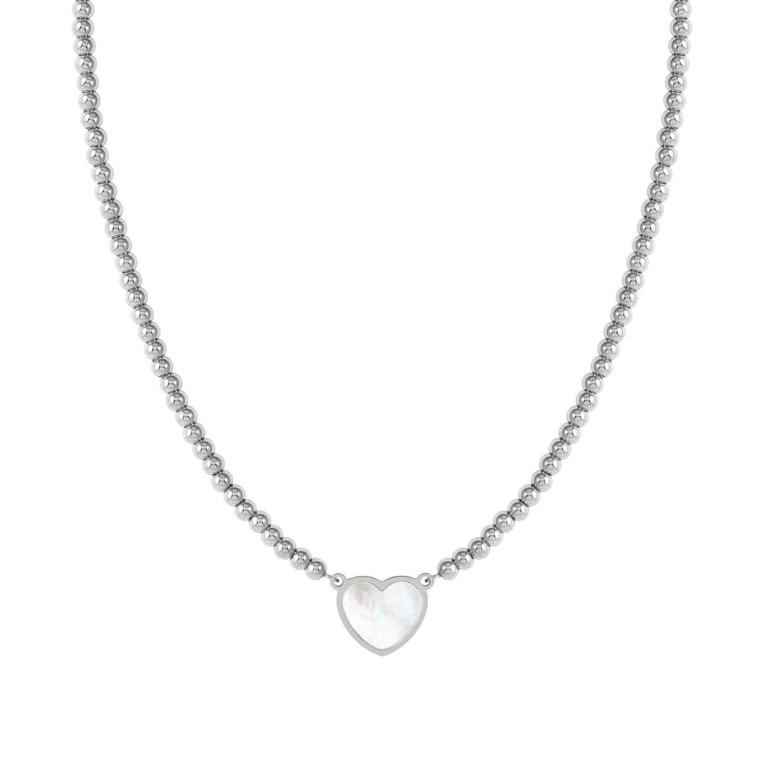 Nomination - Emosfere Full Mother of Pearl Heart Necklace - Silver
