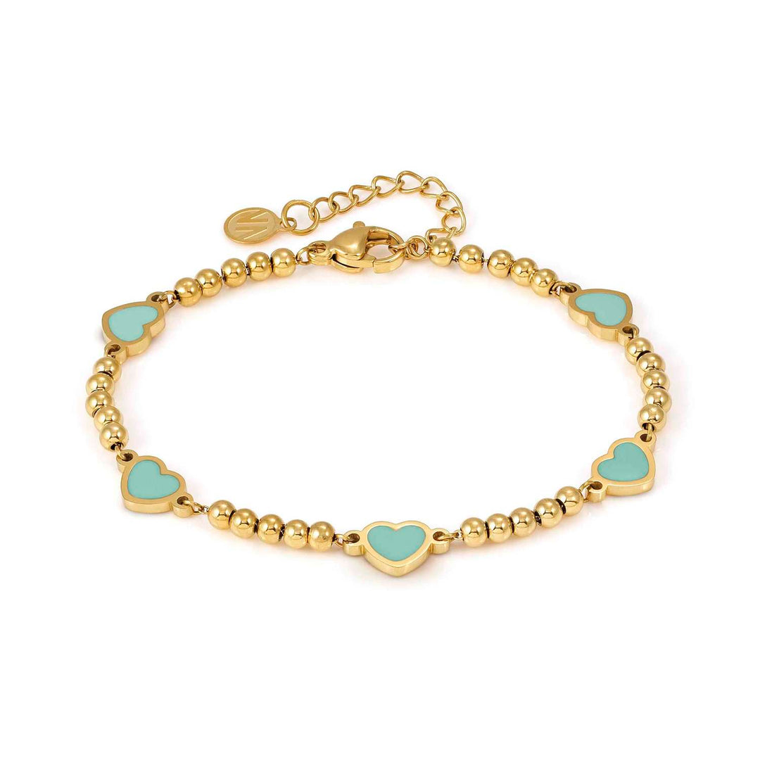 Nomination - Emosfere 5 Green Hearts Bracelet - Gold