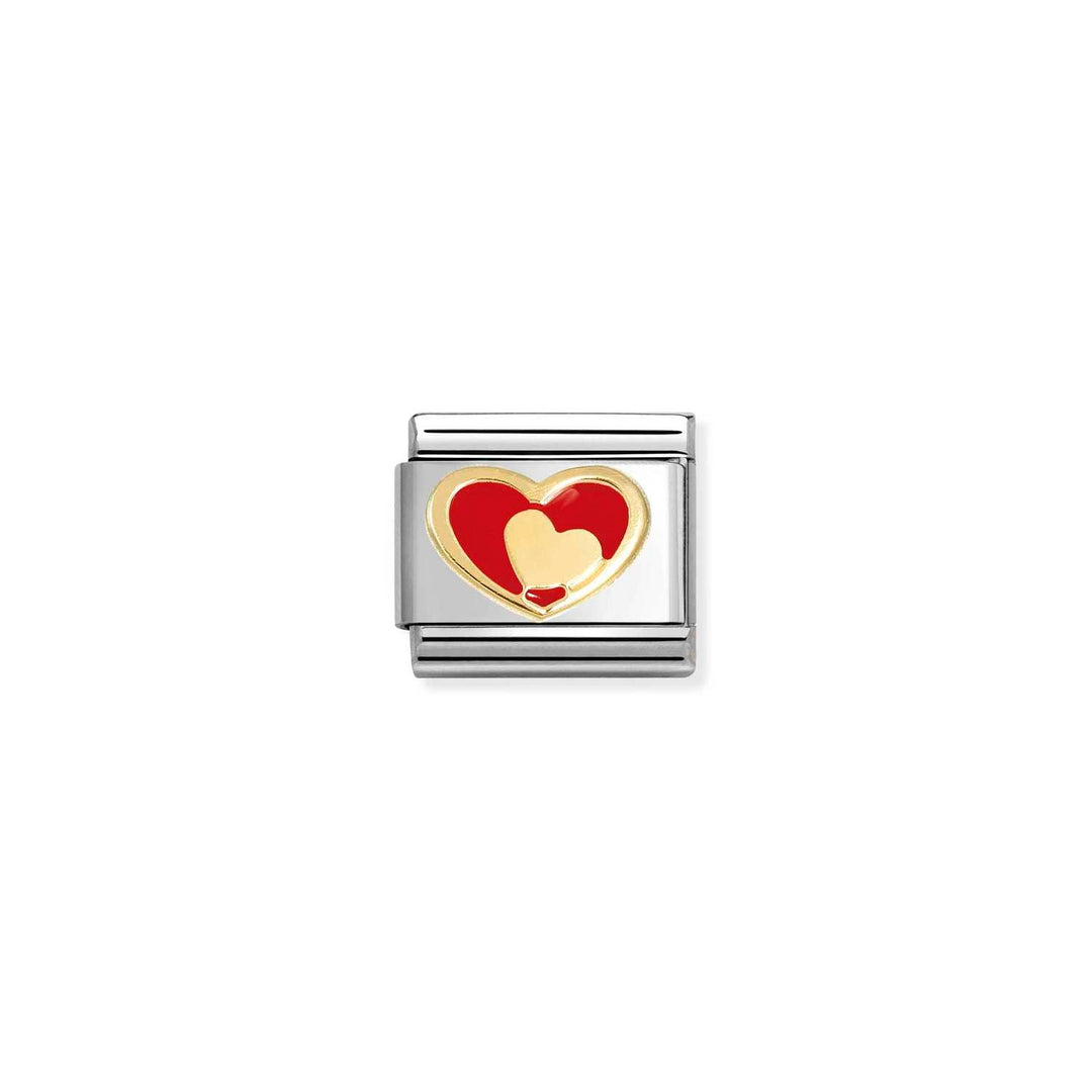 Nomination - Composable Classic Red Heart Gold Heart Charm