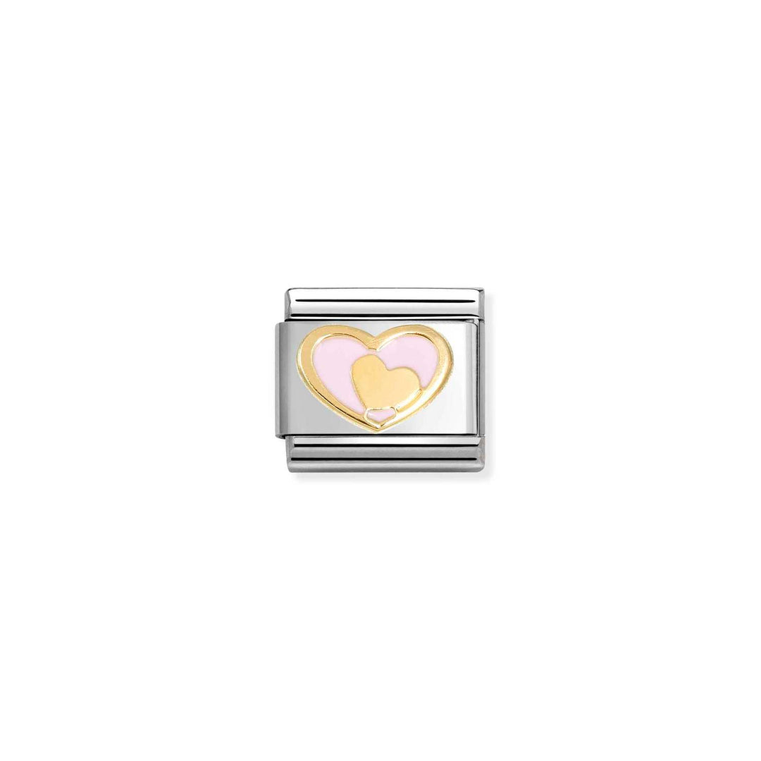 Nomination - Composable Classic Pink Heart Gold Heart Charm
