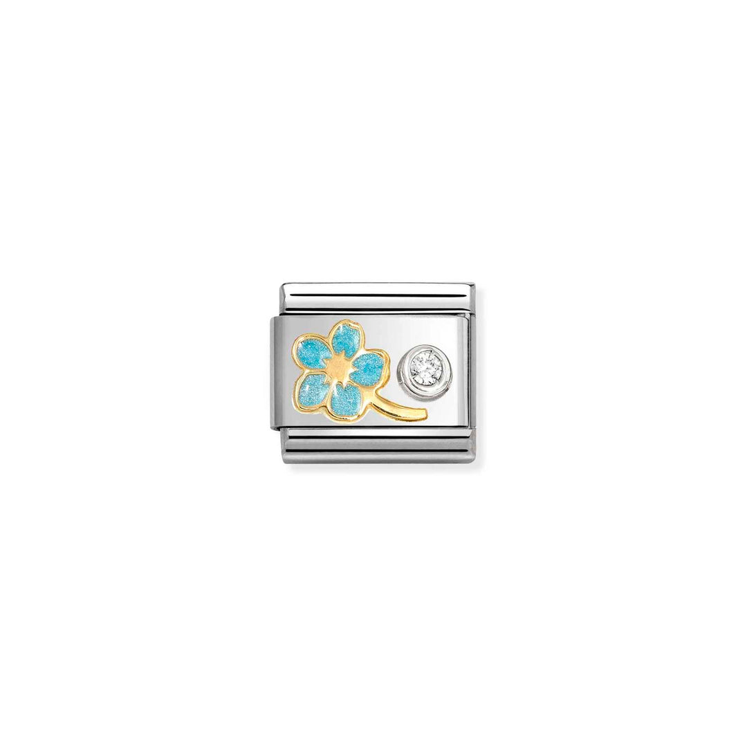 Nomination - Composable Classic Blue Forget Me Not with CZ Charm