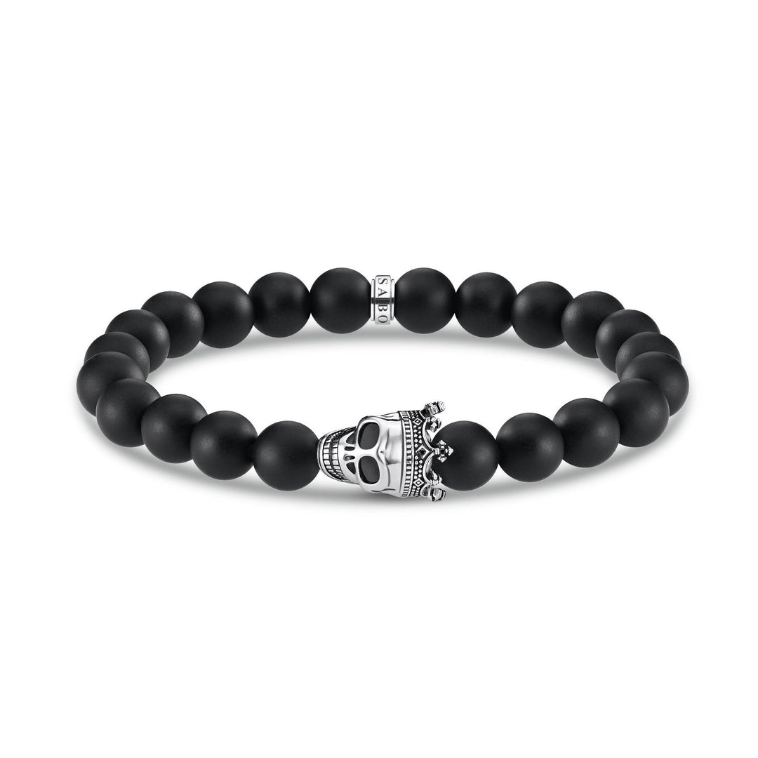 Thomas Sabo - Beaded Obsidian Bracelet with Skull King Bead